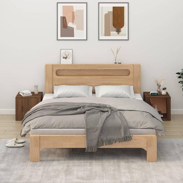 vidaXL sengeborde 2 stk. 50x39x47 cm brun egetræ
