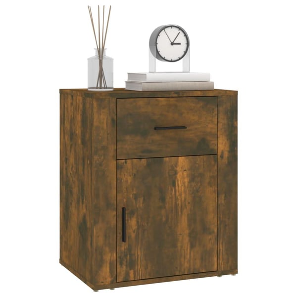 vidaXL Nattbord røkt eik 50x36x60 cm konstruert tre