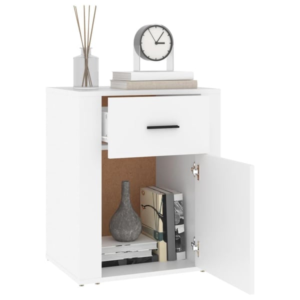 vidaXL Nattbord hvit 50x36x60 cm konstruert tre