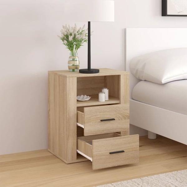 vidaXL Nattbord sonoma eik 50x36x60 cm konstruert tre