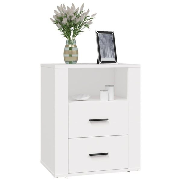 vidaXL Nattbord hvit 50x36x60 cm konstruert tre