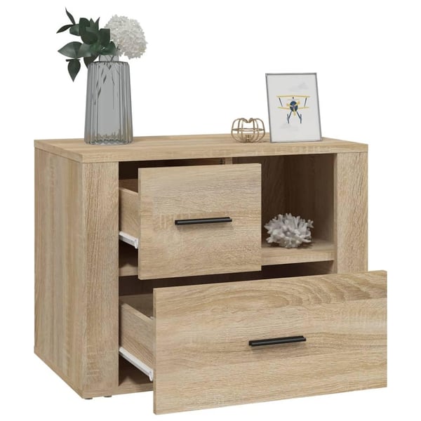 vidaXL Nattbord sonoma eik 60x36x45 cm konstruert tre