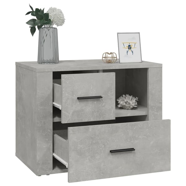 vidaXL Nattbord betonggrå 60x36x45 cm konstruert tre