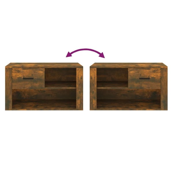 vidaXL Skoskap røkt eik 80x35x45 cm konstruert tre