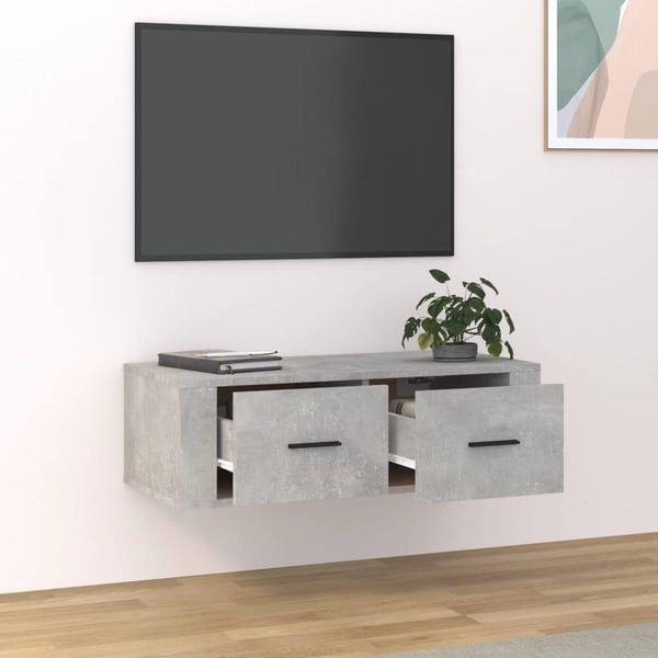 vidaXL Seinä TV-taso betoninharmaa 80x36x25 cm tekninen puu