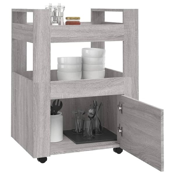 vidaXL Kjøkkentralle grå sonoma 60x45x80 cm konstruert tre