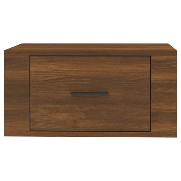 vidaXL Veggmonterte nattbord 2 stk brun eik 50x36x25 cm