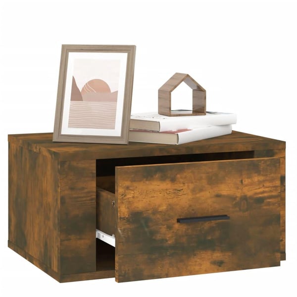 vidaXL Veggmonterte nattbord 2 stk røkt eik 50x36x25 cm