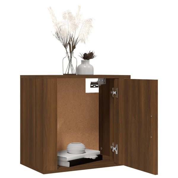 vidaXL Veggmonterte nattbord 2 stk brun eik 50x30x47 cm
