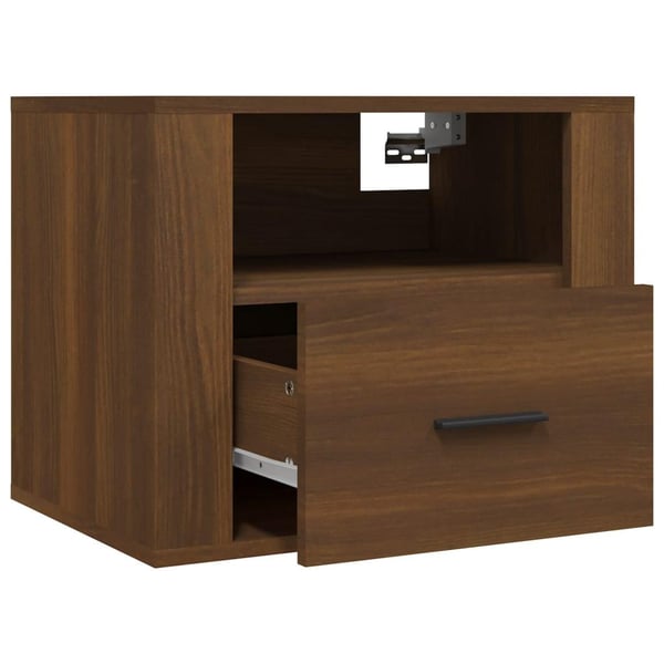 vidaXL Veggmontert nattbord brun eik 50x36x40 cm