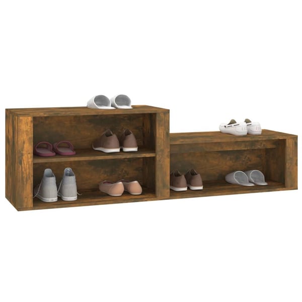 vidaXL Skoskap røkt eik 150x35x45 cm konstruert tre