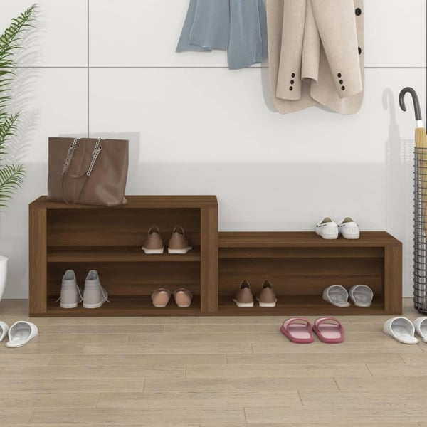 vidaXL skoskab 150x35x45 cm konstrueret træ brun egetræ
