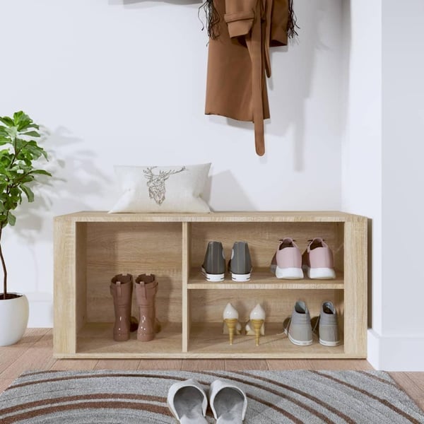 vidaXL Skohylla sonoma-ek 100x35x45 cm konstruerat trä
