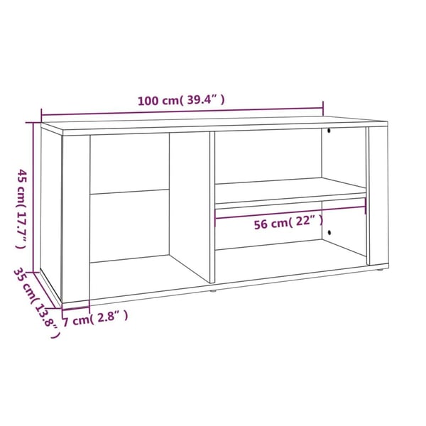 vidaXL Kenkäkaappi harmaa Sonoma 100x35x45 cm tekninen puu