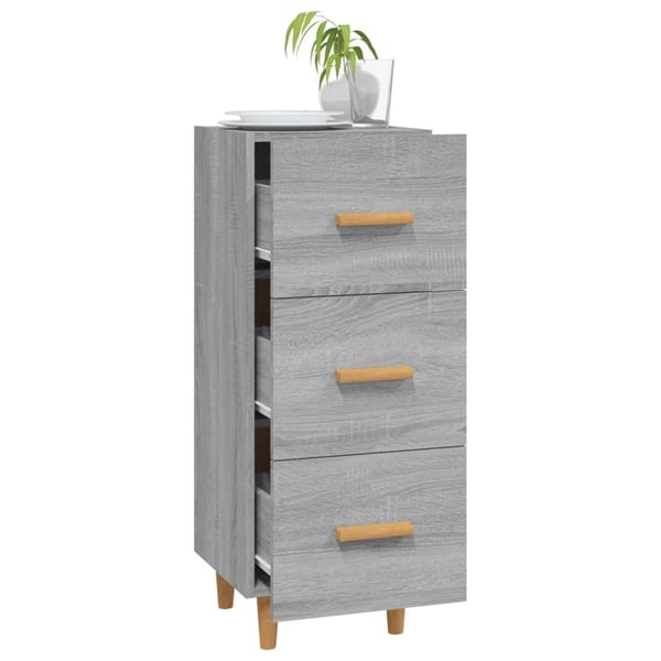 vidaXL Skjenk grå sonoma 34,5x34x90 cm konstruert tre