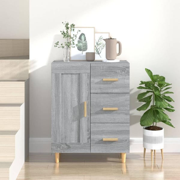 vidaXL Skjenk grå sonoma 69,5x34x90 cm konstruert tre