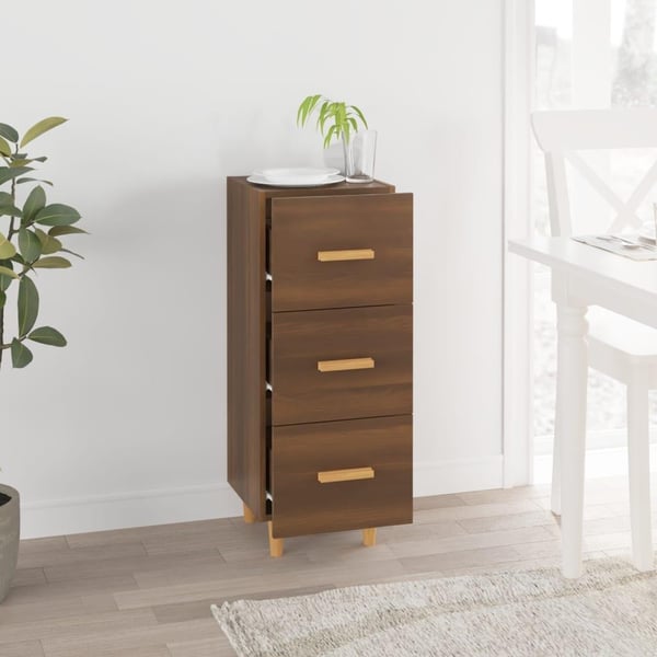 vidaXL Skjenk brun eik 34,5x34x90 cm konstruert tre