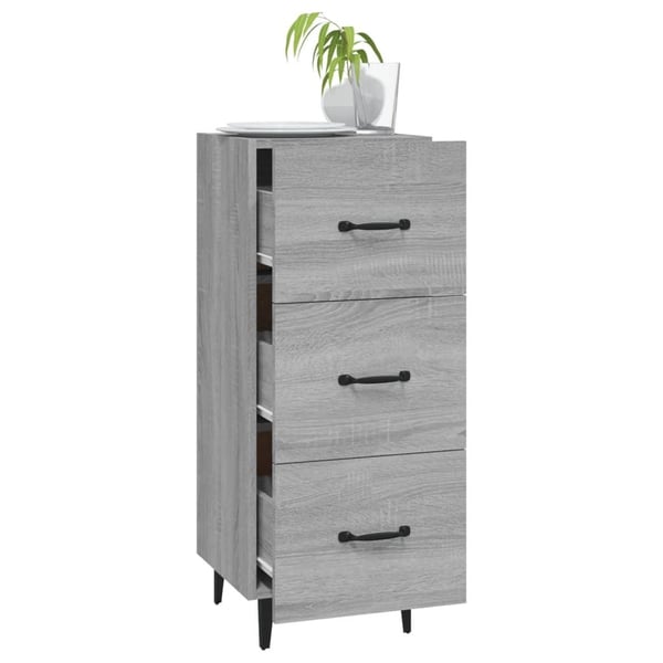 vidaXL Skjenk grå sonoma 34,5x34x90 cm konstruert tre