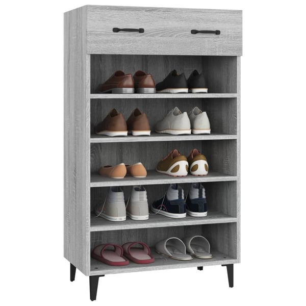 vidaXL Skohylle grå sonoma 60x35x105 cm konstruert tre