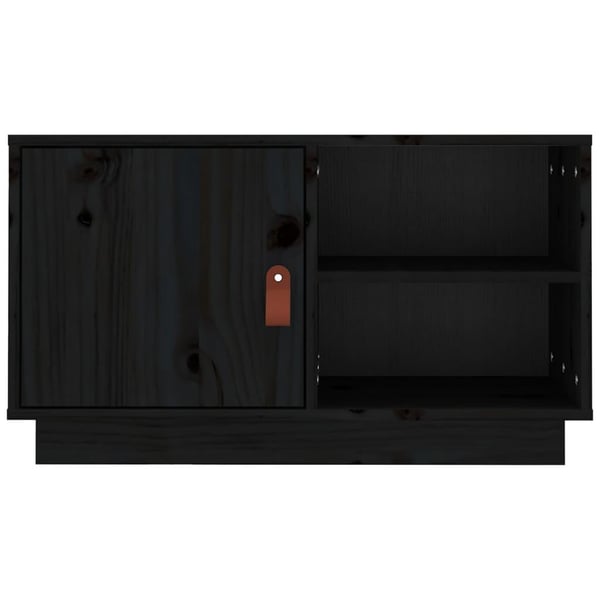 vidaXL TV-benk svart 70x34x40 cm heltre furu