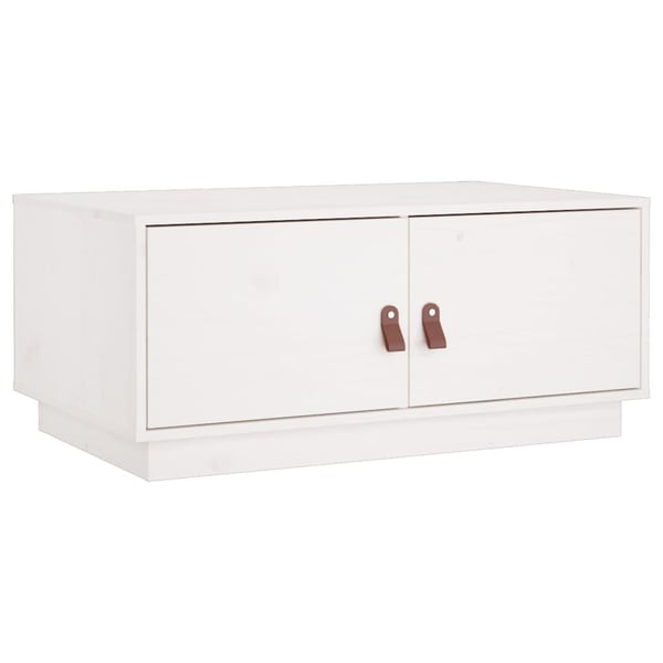 vidaXL Salongbord hvit 80x50x35 cm heltre furu