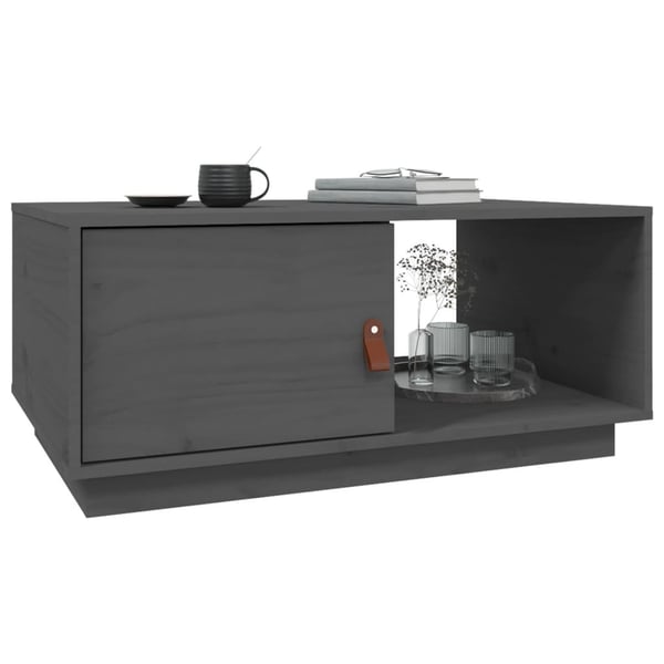vidaXL Salongbord grå 80x50x35,5 cm heltre furu