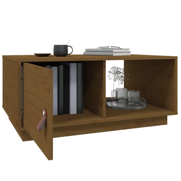 vidaXL Salongbord honningbrun 80x50x35,5 cm heltre furu