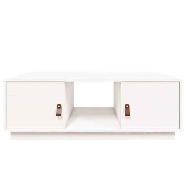 vidaXL Salongbord hvit 100x50x35 cm heltre furu
