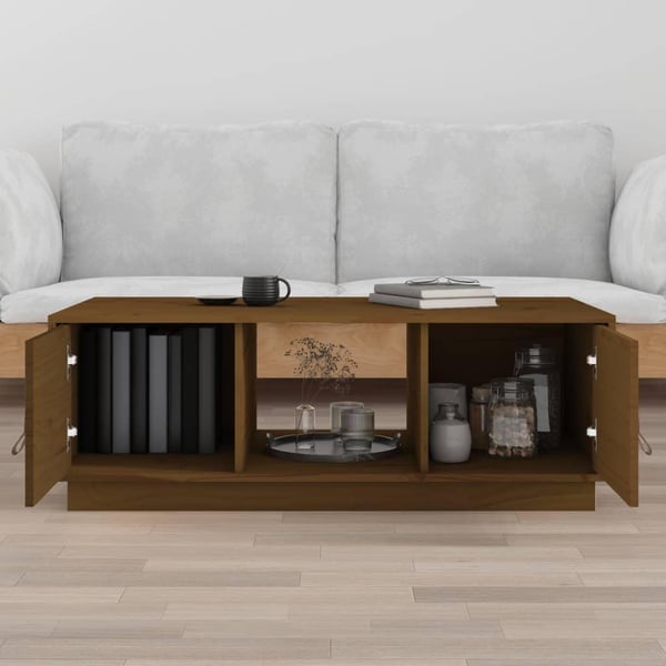 vidaXL Salongbord honningbrun 100x50x35 cm heltre furu