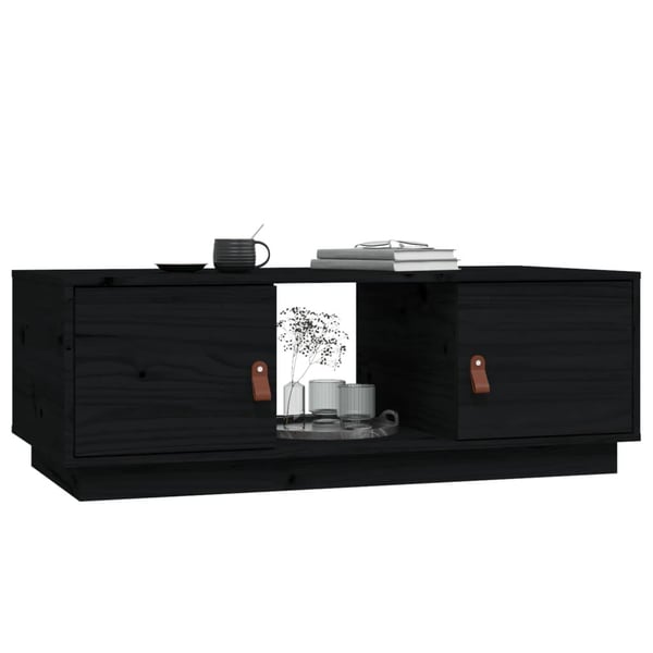 vidaXL sofabord 100x50x35 cm massivt fyrretræ sort