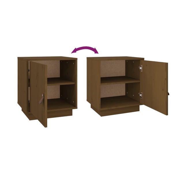 vidaXL Nattbord 2 stk honningbrun 40x34x45 cm heltre furu
