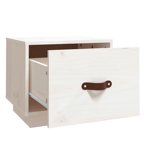 vidaXL sengeborde 2 stk. 40x34x35 cm massivt fyrretræ hvid