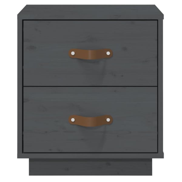 vidaXL Nattbord grå 40x34x45 cm heltre furu