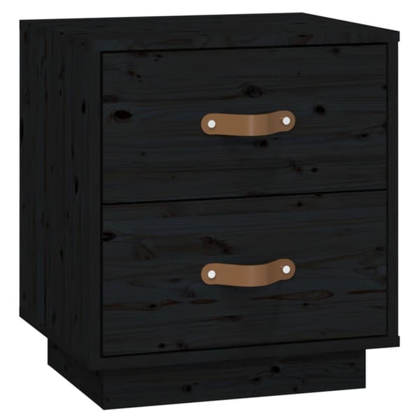 vidaXL Nattbord svart 40x34x45 heltre furu
