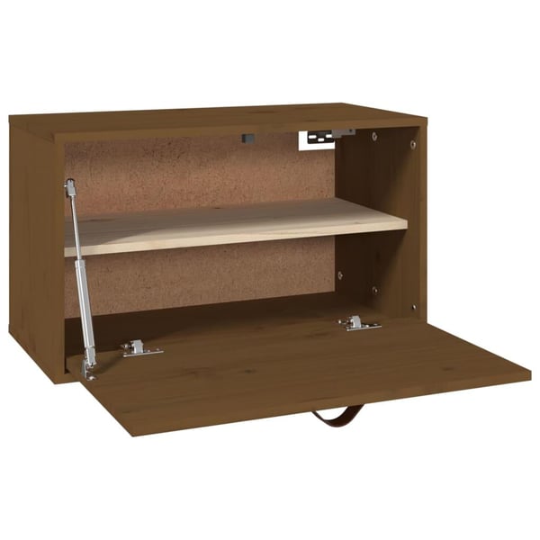 vidaXL Veggskap honningbrun 60x30x35 cm heltre furu