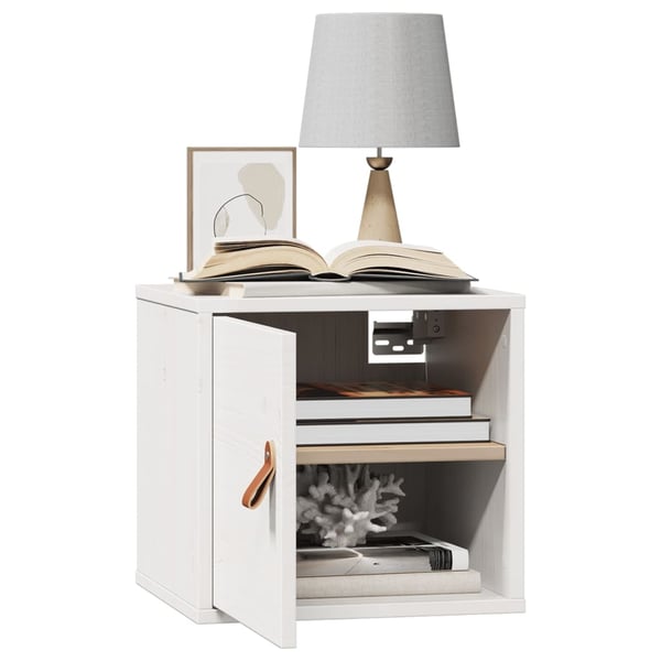 vidaXL Veggskap hvit 31,5x30x30 cm heltre furu