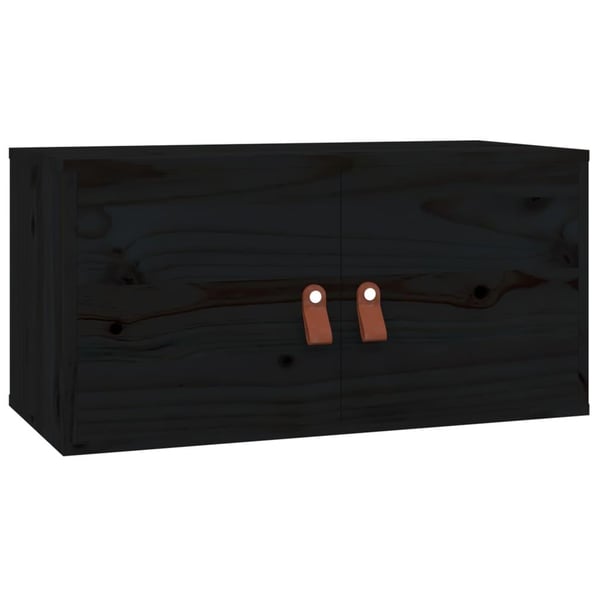 vidaXL Seinäkaapit 2 kpl musta 60x30x30 cm täysi mänty