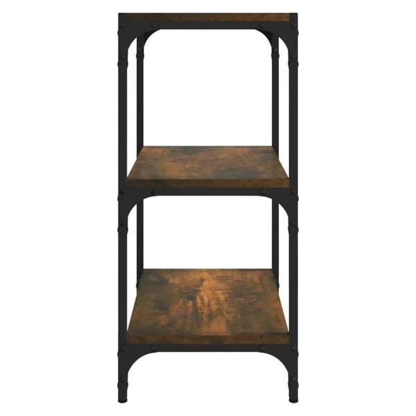 vidaXL bogreol 40x33x70,5 cm konstrueret træ og stål røget egetræ