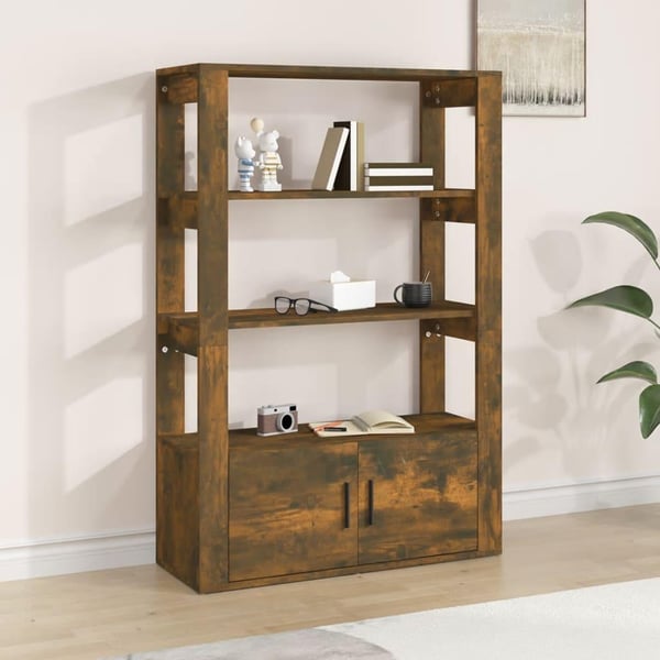 vidaXL Skjenk røkt eik 80x30x119,5 cm konstruert tre