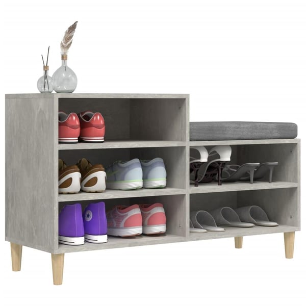 vidaXL Skoskap betonggrå 102x36x60 cm konstruert tre
