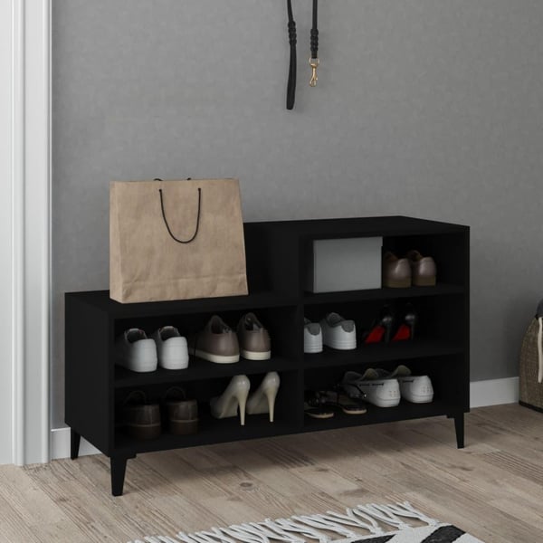 vidaXL Skoskap svart 102x36x60 cm konstruert tre