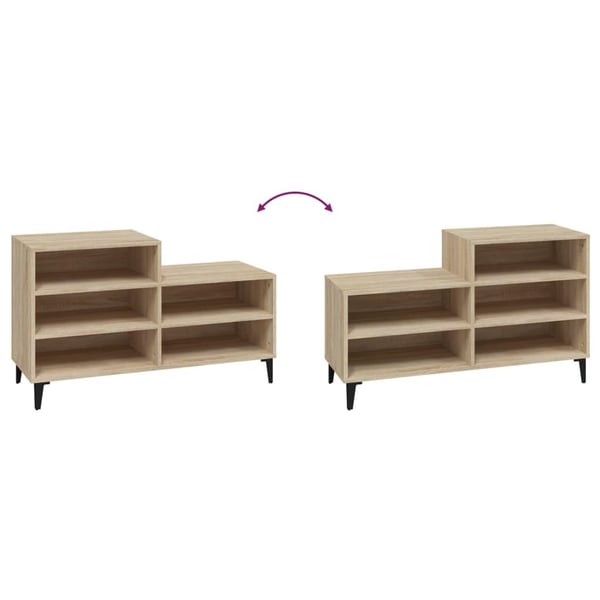 vidaXL Skoskap sonoma eik 102x36x60 cm konstruert tre