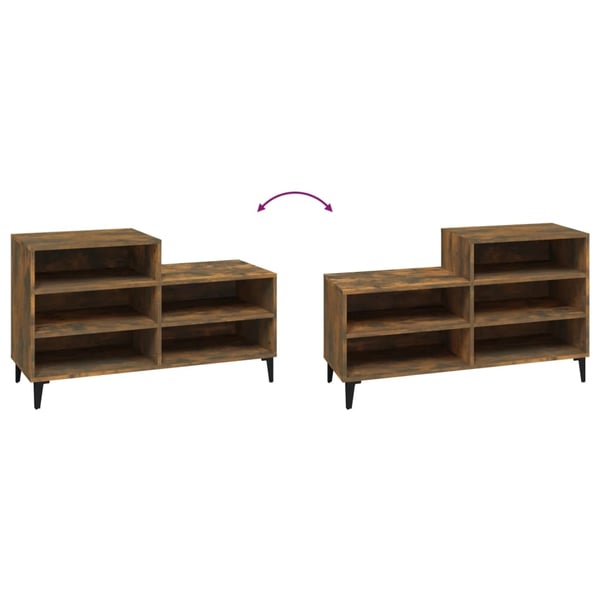 vidaXL Skoskap røkt eik 102x36x60 cm konstruert tre