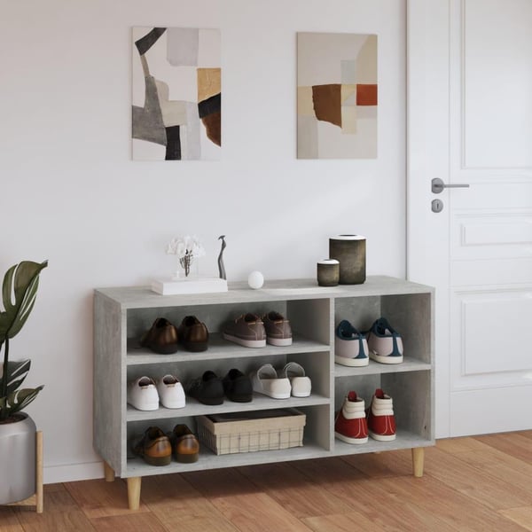 vidaXL Skoskap betonggrå 102x36x60 cm konstruert tre