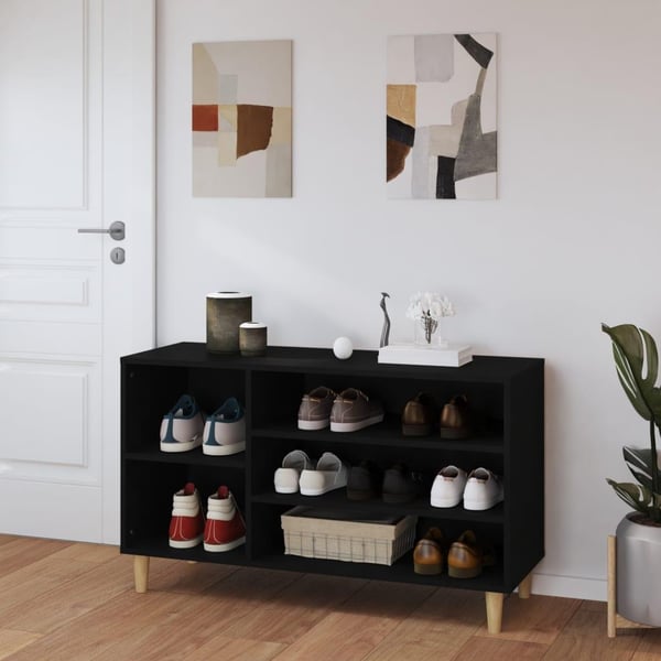 vidaXL Skoskap svart 102x36x60 cm konstruert tre