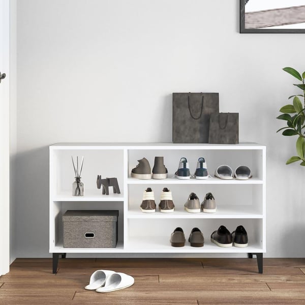 vidaXL Skoskap hvit 102x36x60 cm konstruert tre