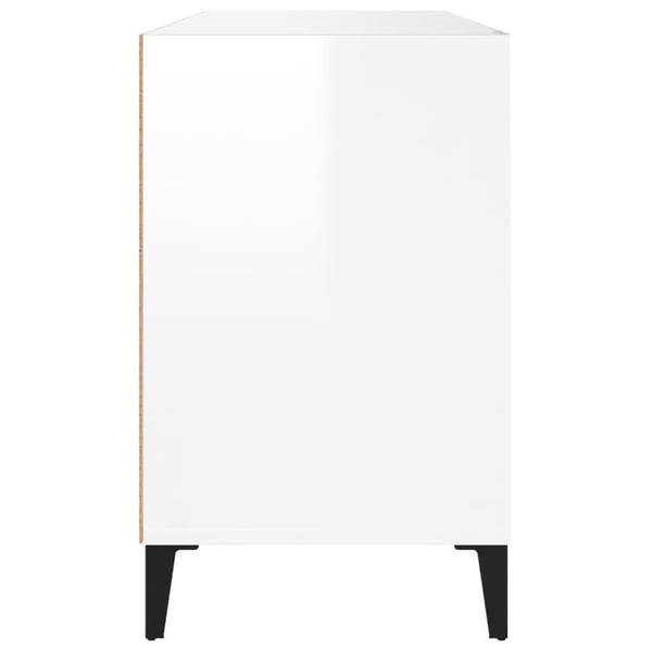 vidaXL Skoskap høyglans hvit 102x36x60 cm konstruert tre
