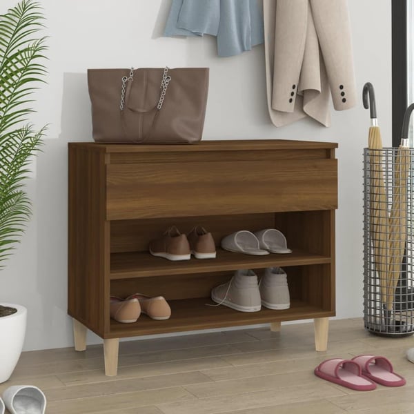 vidaXL skoreol 70x36x60 cm konstrueret træ brun egetræsfarve