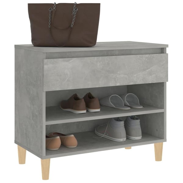 vidaXL Skoskap betonggrå 70x36x60 cm konstruert tre