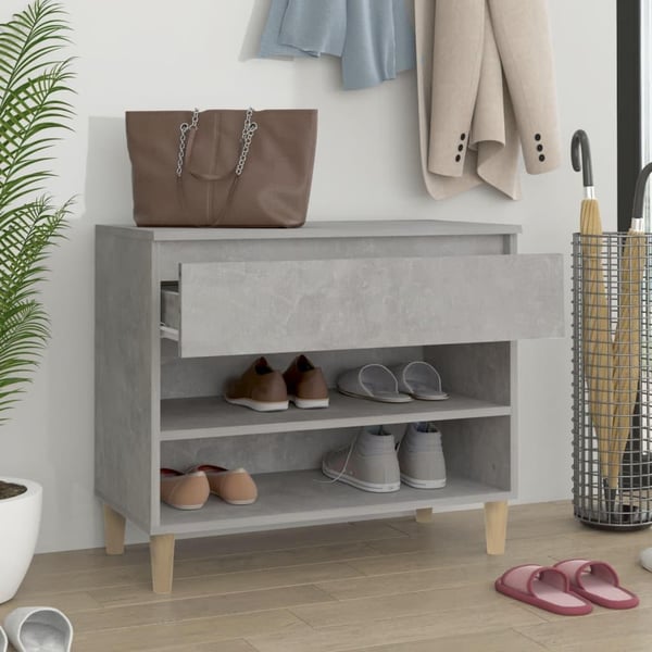 vidaXL Skoskap betonggrå 70x36x60 cm konstruert tre